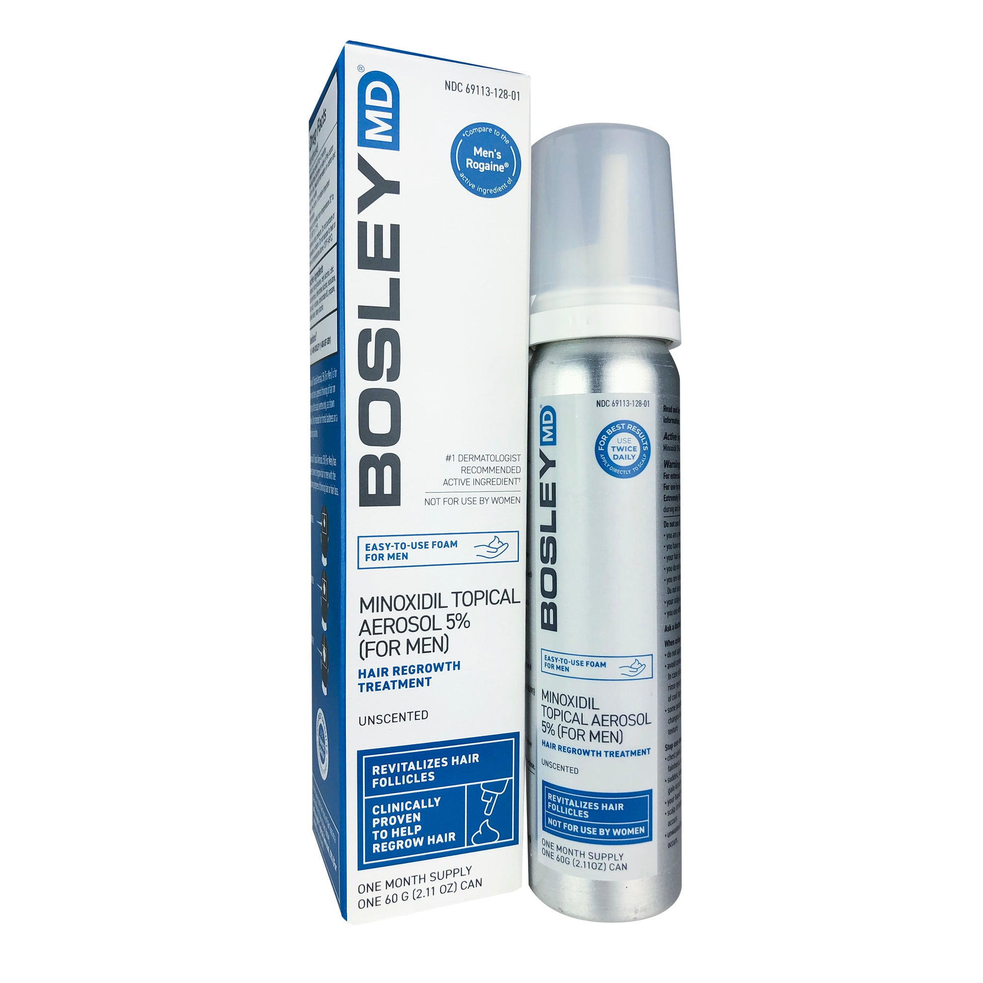 Bosley MD Hair Regrowth Treatment (5% Minoxidil Foam) for Men Spray